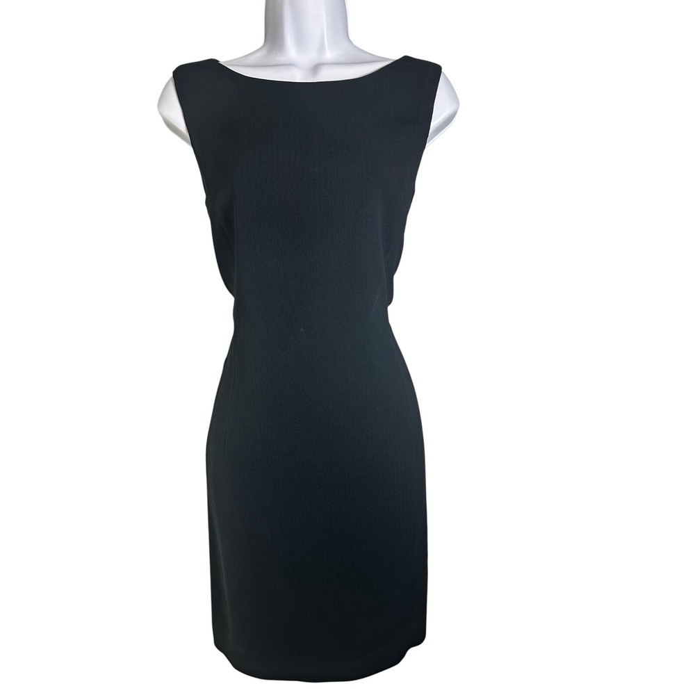 Garfield & Marks Black Sheath Dress Sleeveless Boat Neck Size 8 USA
